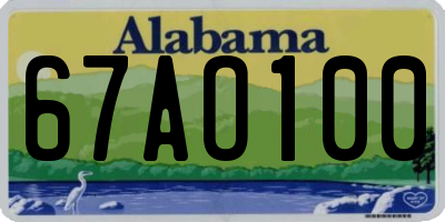 AL license plate 67AO100