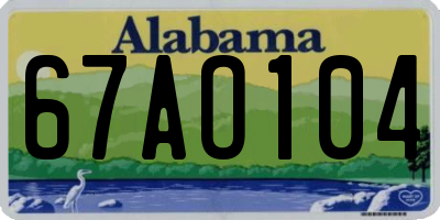 AL license plate 67AO104