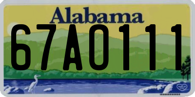 AL license plate 67AO111