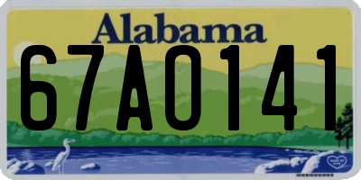 AL license plate 67AO141
