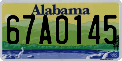 AL license plate 67AO145