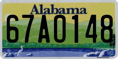 AL license plate 67AO148