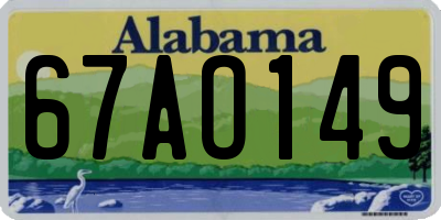 AL license plate 67AO149