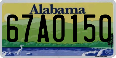 AL license plate 67AO150