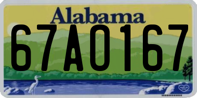 AL license plate 67AO167