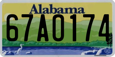 AL license plate 67AO174