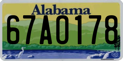 AL license plate 67AO178