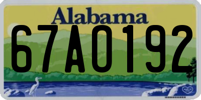 AL license plate 67AO192
