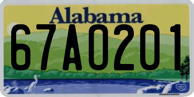 AL license plate 67AO201