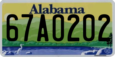 AL license plate 67AO202