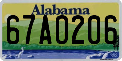 AL license plate 67AO206