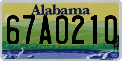 AL license plate 67AO210