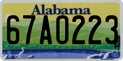 AL license plate 67AO223