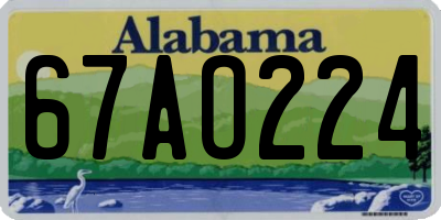 AL license plate 67AO224