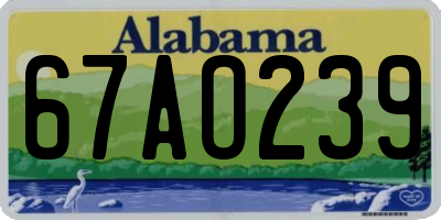 AL license plate 67AO239