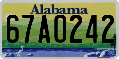 AL license plate 67AO242