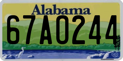 AL license plate 67AO244