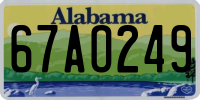 AL license plate 67AO249