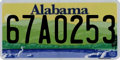 AL license plate 67AO253