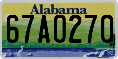 AL license plate 67AO270