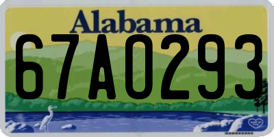 AL license plate 67AO293