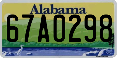 AL license plate 67AO298