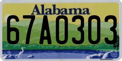 AL license plate 67AO303