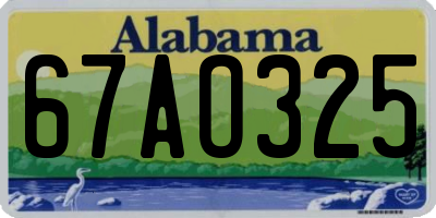 AL license plate 67AO325