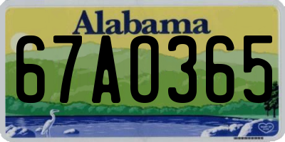 AL license plate 67AO365