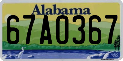 AL license plate 67AO367