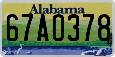 AL license plate 67AO378