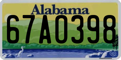 AL license plate 67AO398