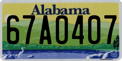 AL license plate 67AO407