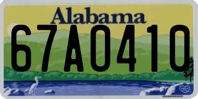 AL license plate 67AO410