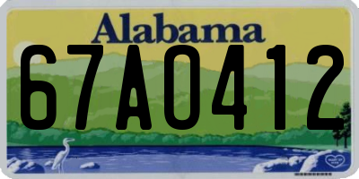 AL license plate 67AO412