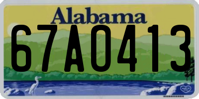 AL license plate 67AO413