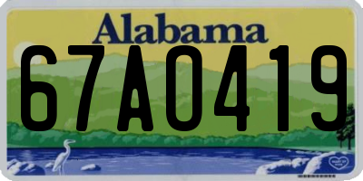 AL license plate 67AO419