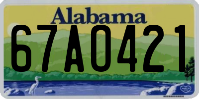 AL license plate 67AO421