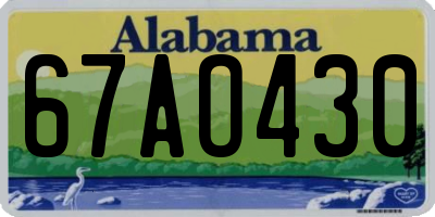 AL license plate 67AO430