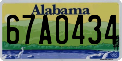 AL license plate 67AO434