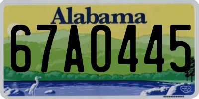 AL license plate 67AO445