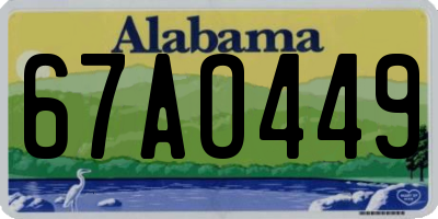 AL license plate 67AO449