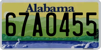 AL license plate 67AO455