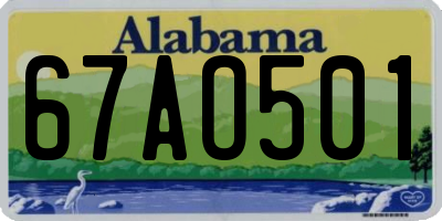 AL license plate 67AO501