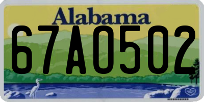 AL license plate 67AO502
