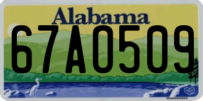 AL license plate 67AO509