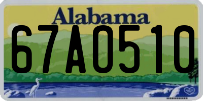AL license plate 67AO510