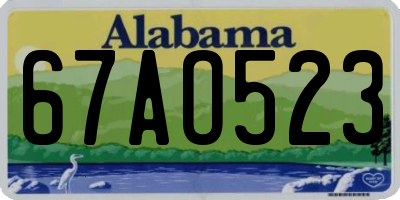 AL license plate 67AO523