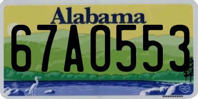 AL license plate 67AO553