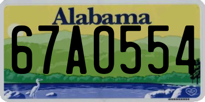 AL license plate 67AO554